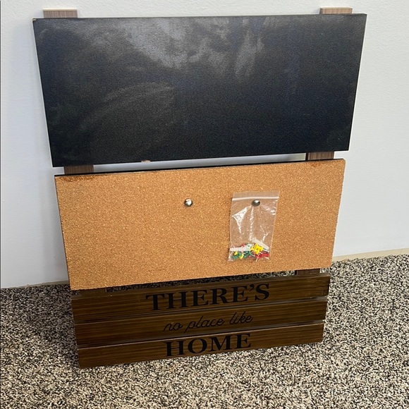 Wall organizer “Theres No Place Like Home” hanging organizer Cork Chalk Board - Picture 12 of 12
